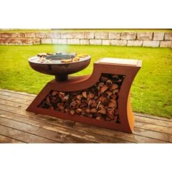 Ferrum Art Design Feuerstelle L-Form Rost -Küchengrill 1310713 13