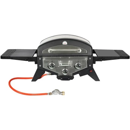 El Fuego Tischgasgrill Smoker Medison 2 Brenner Silber 2 El Fuego Tischgasgrill Smoker Medison 2 Brenner Silber – Bild 2