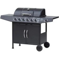 El Fuego Gasgrill Dayton 6-Brenner + Seitenbrenner Schwarz Ca. 133 X 97 X 54 Cm -Küchengrill 347 2240 DAYTON61SCHWARZ 3