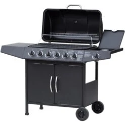El Fuego Gasgrill Dayton 6-Brenner + Seitenbrenner Schwarz Ca. 133 X 97 X 54 Cm -Küchengrill 347 2240 DAYTON61SCHWARZ 4