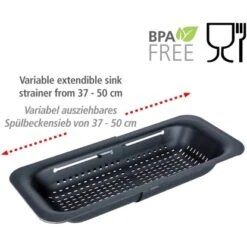 Wenko Spülbeckensieb Sivo Ausziehbar Schwarz