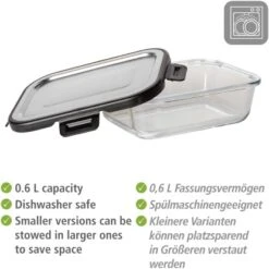 Wenko Glas Frischhaltedose Steel Black Outdoor Kitchen 0,6 L -Küchengrill 4008838367001 1068 04
