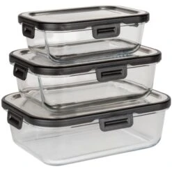 Wenko Glas Frischhaltedose Steel Black Outdoor Kitchen 0,6 L -Küchengrill 4008838367001 1068 12