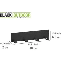 Wenko Magnetische Hakenleiste Ima Mit 4 Haken Schwarz -Küchengrill 4008838381373 1068 04