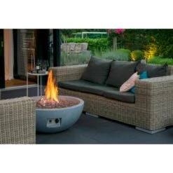 Dobar Outdoor-Feuerschale Mit Gasflamme Lunar Ø 90 Cm Grau -Küchengrill 4637 lavaofenfeuerstelle 6