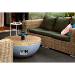 Dobar Outdoor-Feuerschale Mit Gasflamme Lunar Ø 90 Cm Grau -Küchengrill 4637 lavaofenfeuerstelle 7