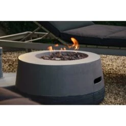 Dobar Outdoor-Feuerschale Mit Gasflamme Calido Ø 60 Cm Grau -Küchengrill 4637 lavaofenfeuerstelle 9 1