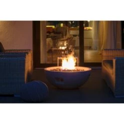 Dobar Outdoor-Feuerschale Mit Gasflamme Lunar Ø 90 Cm Grau -Küchengrill 4637 lavaofenfeuerstelle 9