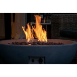 Dobar Outdoor-Feuerschale Mit Gasflamme Lunar Ø 90 Cm Grau -Küchengrill 637 lavaofenfeuerstelle 11