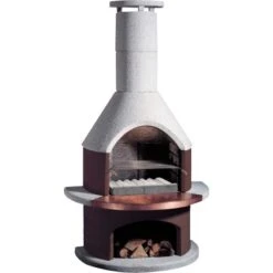 Küchengrill 7 Buschbeck Grillkamin Rondo Weiß-Braun