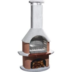 Küchengrill 17 Buschbeck Gartengrillkamin San Remo Weiß-Terrakotta