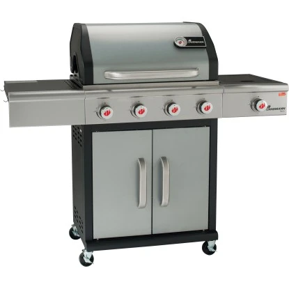 Landmann Gasgrill Triton PTS 4.1 Mit 4 Brennern & Seitenbrenner Silber 1 Landmann Gasgrill Triton PTS 4.1 Mit 4 Brennern & Seitenbrenner Silber