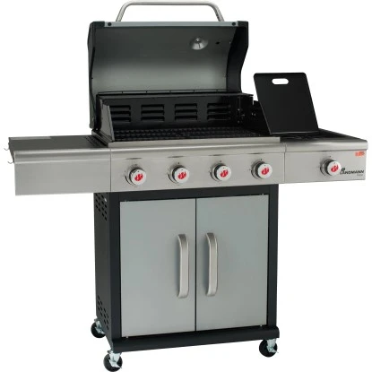 Landmann Gasgrill Triton PTS 4.1 Mit 4 Brennern & Seitenbrenner Silber 2 Landmann Gasgrill Triton PTS 4.1 Mit 4 Brennern & Seitenbrenner Silber – Bild 2