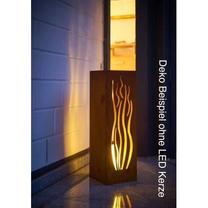 Gartenfreude FeuersäuleDesign Wellen Edelrost 16 X 16 X 50 Cm 2 Gartenfreude FeuersäuleDesign Wellen Edelrost 16 X 16 X 50 Cm – Bild 2