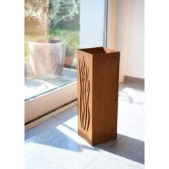 Gartenfreude FeuersäuleDesign Wellen Edelrost 16 X 16 X 50 Cm 11 Gartenfreude FeuersäuleDesign Wellen Edelrost 16 X 16 X 50 Cm -Küchengrill 753063 4655 02