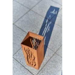 Gartenfreude FeuersäuleDesign Wellen Edelrost 16 X 16 X 50 Cm 17 Gartenfreude FeuersäuleDesign Wellen Edelrost 16 X 16 X 50 Cm -Küchengrill 753063 4655 08