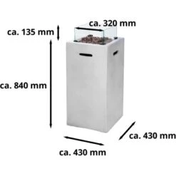 Amare Gas-Feuerstelle Für Den Außenbereich Quadratisch Grau -Küchengrill 765581 4655 07
