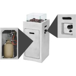 Amare Gas-Feuerstelle Für Den Außenbereich Quadratisch Grau -Küchengrill 765581 4655 08