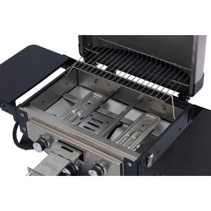 El Fuego Tischgasgrill Smoker Medison 2 Brenner Silber 11 El Fuego Tischgasgrill Smoker Medison 2 Brenner Silber – Bild 11
