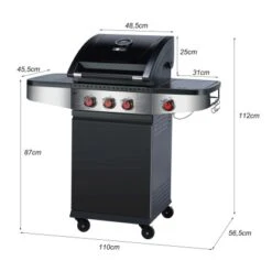 El Fuego Gasgrill Houston 3+1 Ca. 110 X 112 X 56,5 Cm -Küchengrill 826417 7