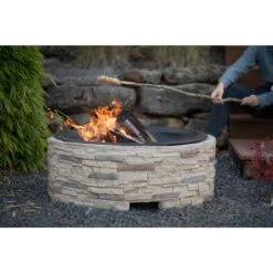 Westmann Feuerstelle Mit Abfanggitter Steinoptik -Küchengrill 8346603 1741 WMLG909 06