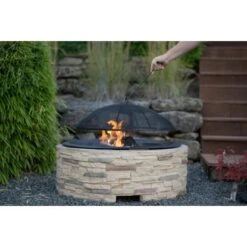 Westmann Feuerstelle Mit Abfanggitter Steinoptik -Küchengrill 8346603 1741 WMLG909 07