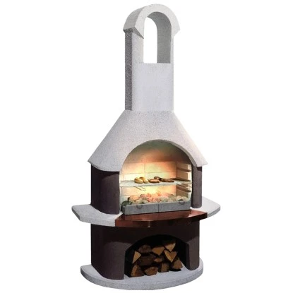 Buschbeck Grillkamin St. Moritz Weiß-Braun 1 Buschbeck Grillkamin St. Moritz Weiß-Braun