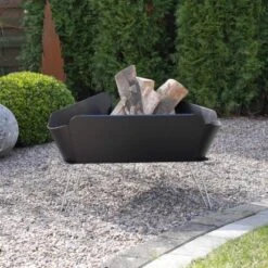 VASNER Merive M1 Feuerschale Niedrig Abgerundet Schwarz -Küchengrill ign garten terrasse mood4q