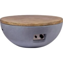 Dobar Outdoor-Feuerschale Mit Gasflamme Lunar Ø 90 Cm Grau -Küchengrill lavaofengasfeuerstelle 04