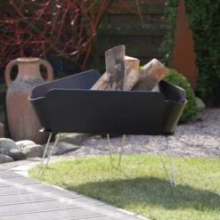 VASNER Merive M1 Feuerschale Niedrig Abgerundet Schwarz -Küchengrill sign garten terrasse mood2 1